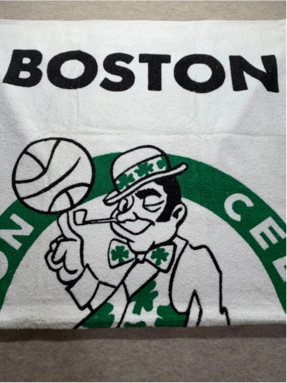 Vintage Boston Celtics Beach Towel White Green NBA Basketball
